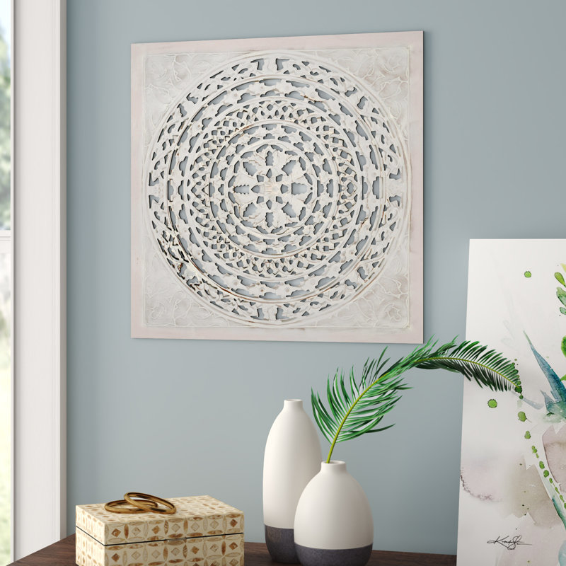 How to decorate your boho style living room. All Carved Square Wall Décor.