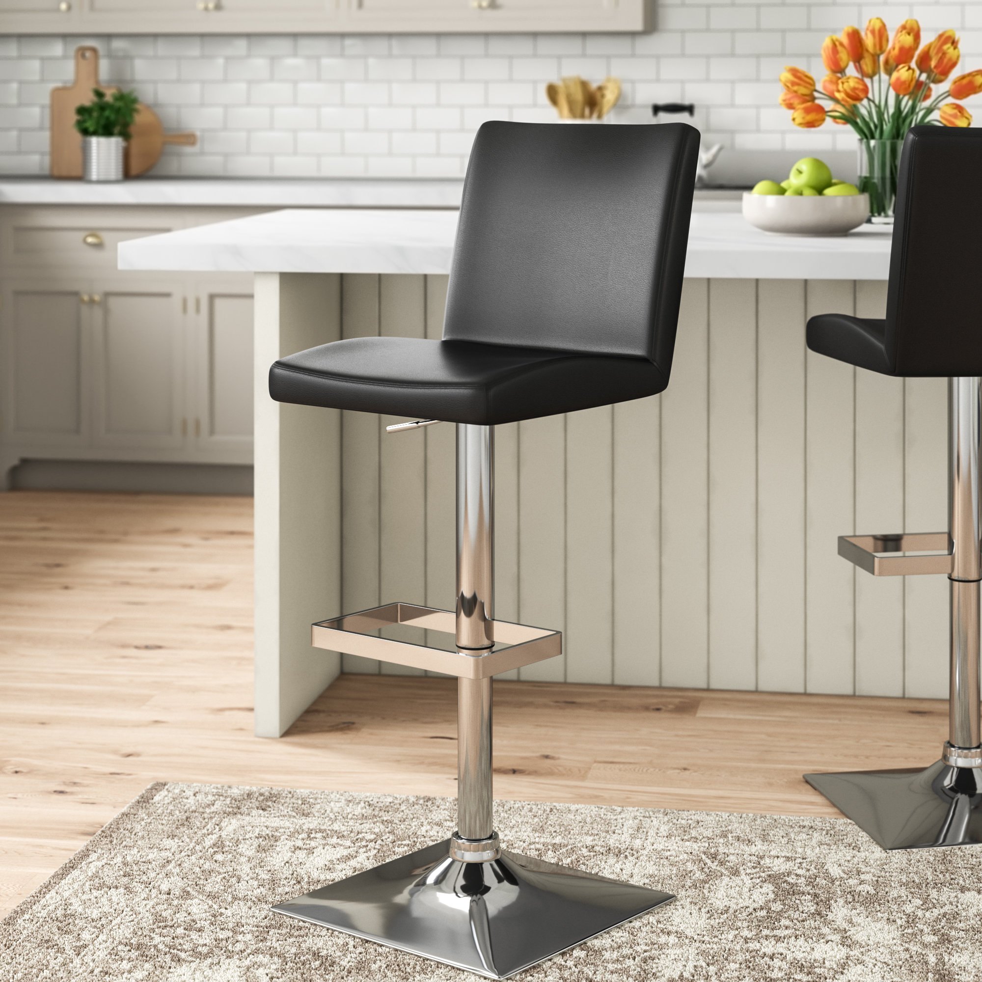 guttenberg adjustable height swivel bar stool