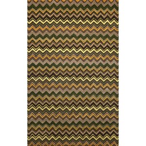 Shelburne Green Zigzag Stripe Rug