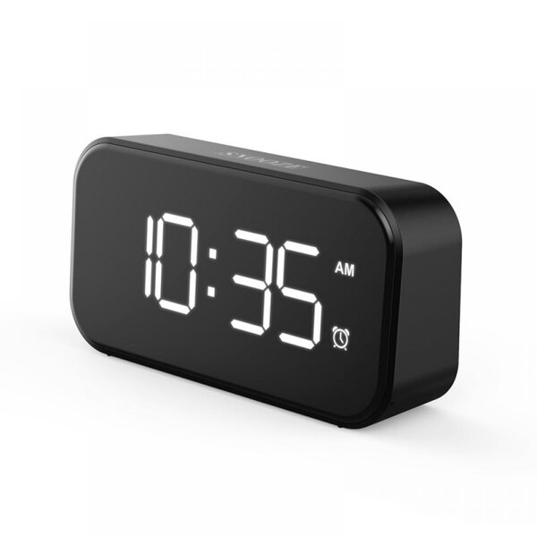 Alarm Clocks Digital Electric Table Clock Plug-In Red LED Plastic Black 0.60" 