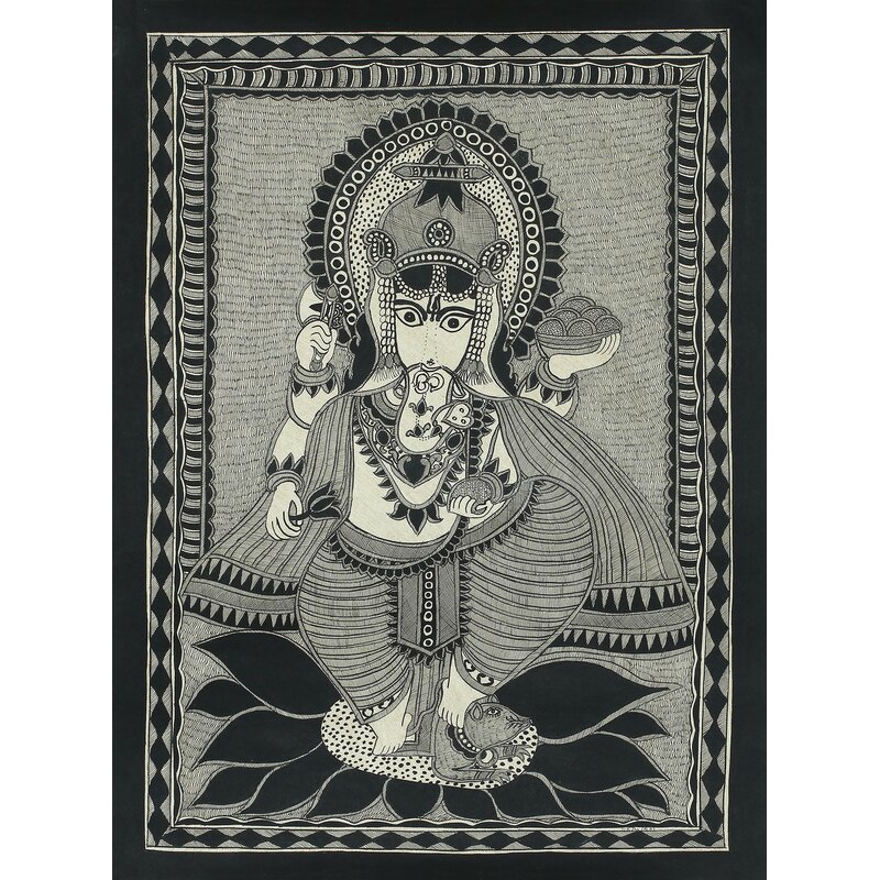 GaneshaS Feast by Devendra Kumar Jha - Unframed Graphic Art