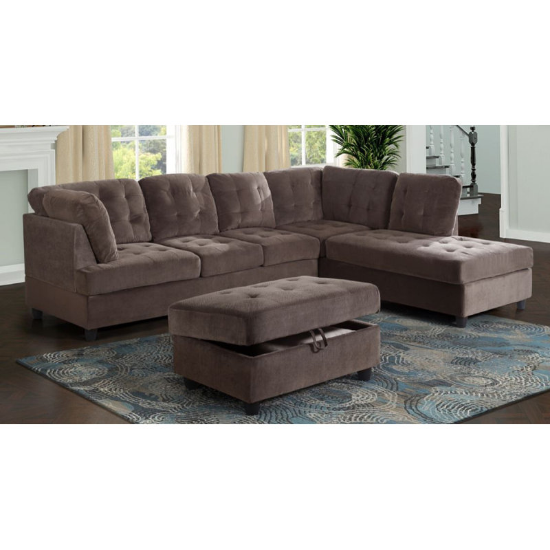 Abhimanyu 112" Sectional with Ottoman