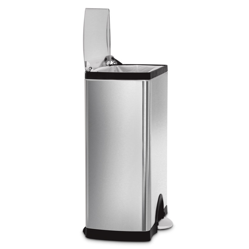 Simplehuman Steel Step On 13 Gallon Trash Can Reviews Wayfair