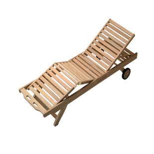 Reardon Reclining Teak Chaise Lounge