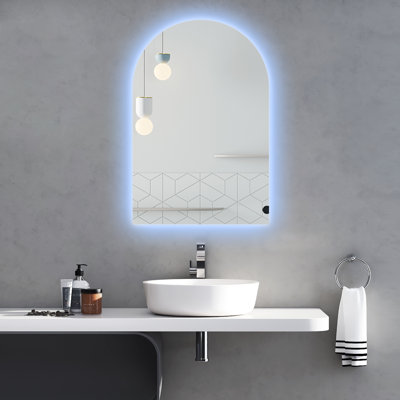 Chrystal LED Backlit Frameless Lighted Bathroom Vanity Mirror for Wall with Tempered Glass