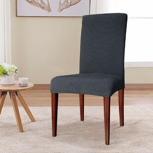 Elegant Knitting Box Cushion Dining Chair Slipcover By Winston Porter
