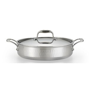 Martellata Stainless Steel Round Casserole with Lid