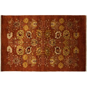 One-of-a-Kind Ottoman Hand-Knotted Red Area Rug