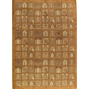 Hand-Knotted Wool Brown Area Rug