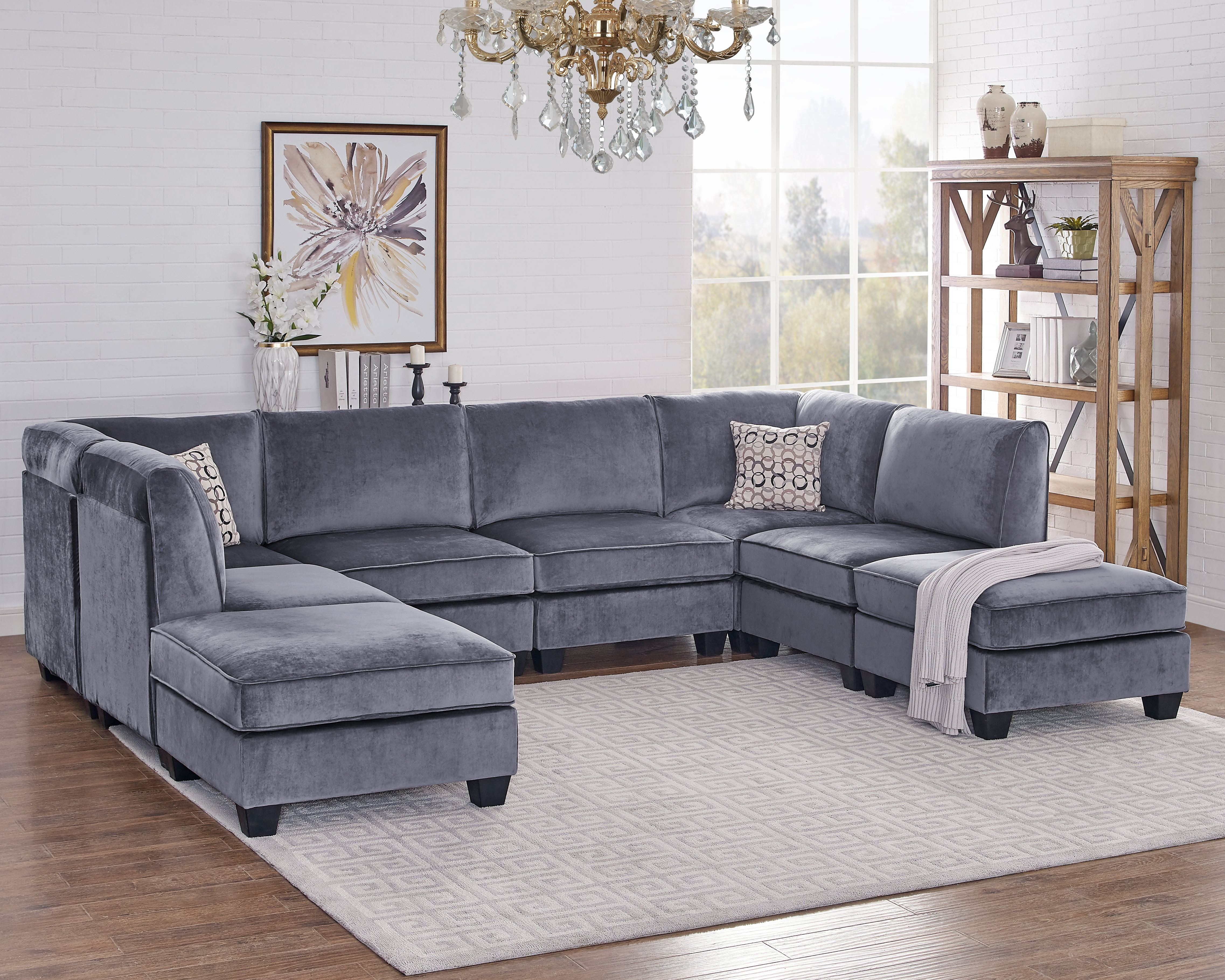 Velvet Sofa  Set  54145 Polished Velvet Sofa  Set  Acme 