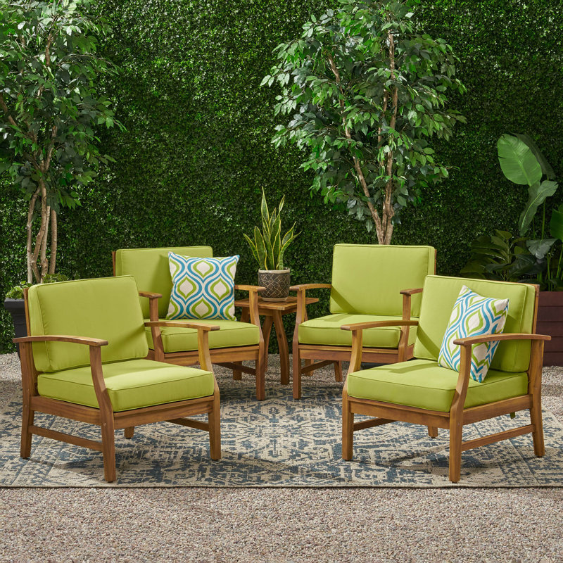 Mistana Antonia Modern Outdoor Wood Patio Chair With Cushions Mistana Antonia Modern Outdoor Wood