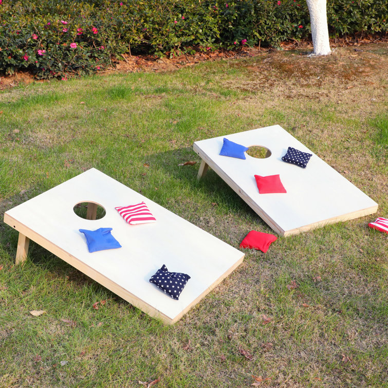 2 Designs to Choose from! 2 x 4 Ft Tournament Size Wood Corn Hole Board Game Play Platoon Regulation Wooden Cornhole Boards with Cornhole Bag Set