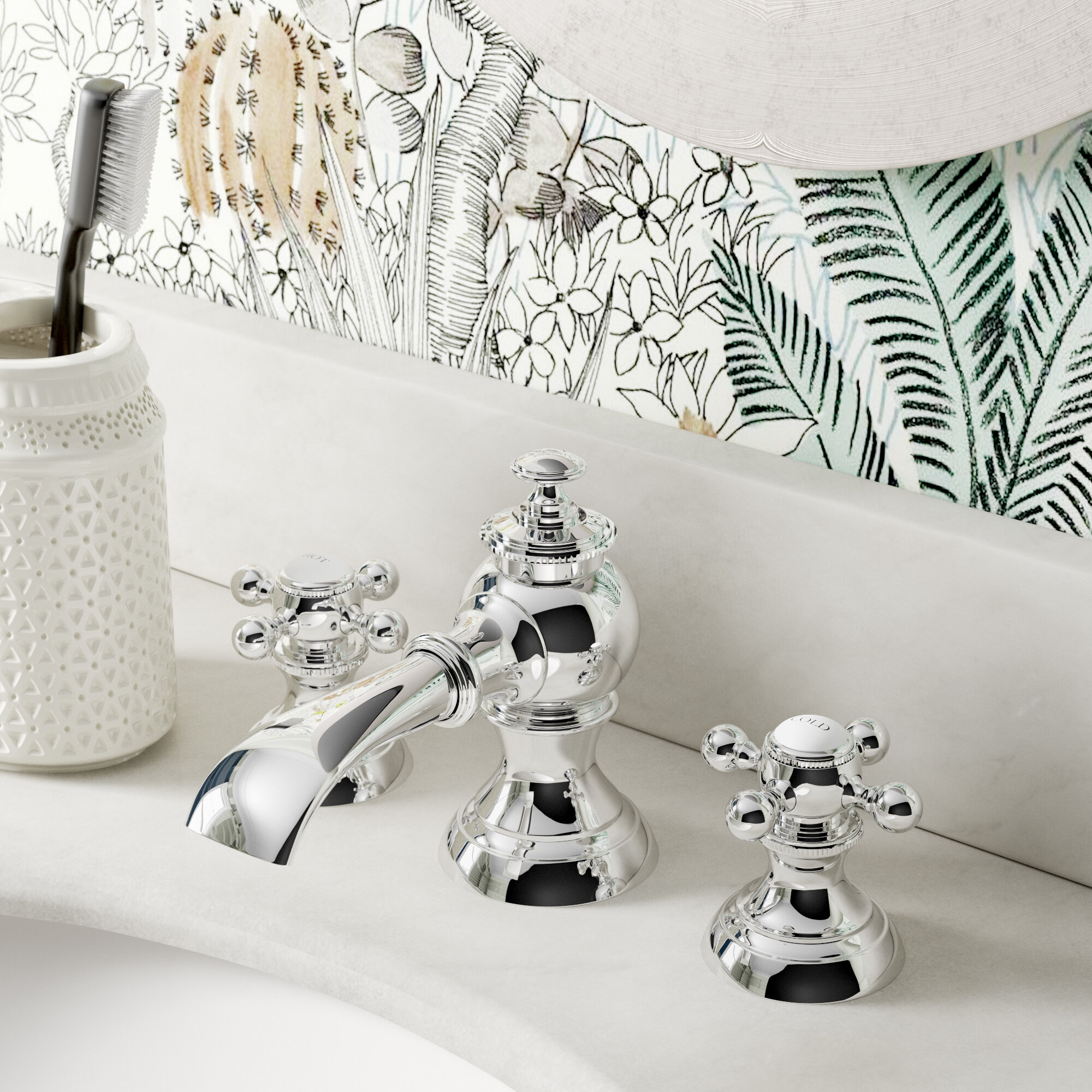 Aravale Classic Widespread Bathroom Faucet With Drain Assembly