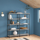 Thea 63 H x 60 W Metal Etagere Bookcase by 17 Stories