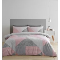 pink grey single bedding