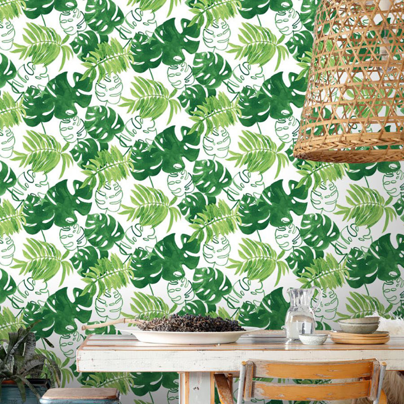 Bay Isle Home Vickie Leaves 33 L X 20 5 W Wallpaper Roll Wayfair