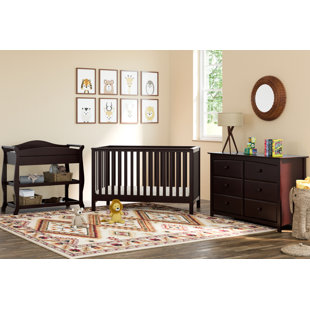 brown crib nursery