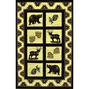 Blue River Black Area Rug