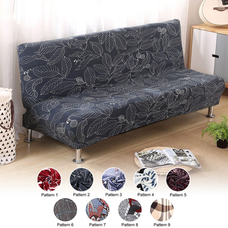 Armless Sofa Bed Fabric Cover Elastic Futon Slipcover Sofa Home Furniture New 
