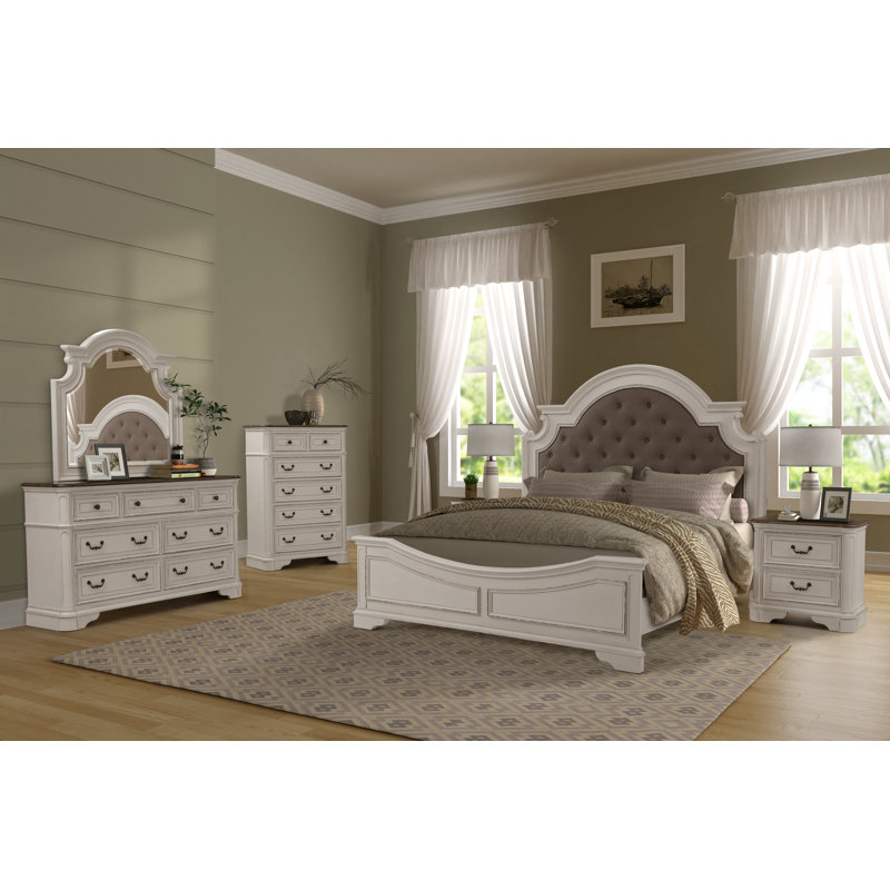 One Allium Way Lilia Oak Wood Standard 6 Piece Bedroom Set Wayfair