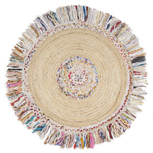 Abhay Hand Woven Round Ivory Area Rug