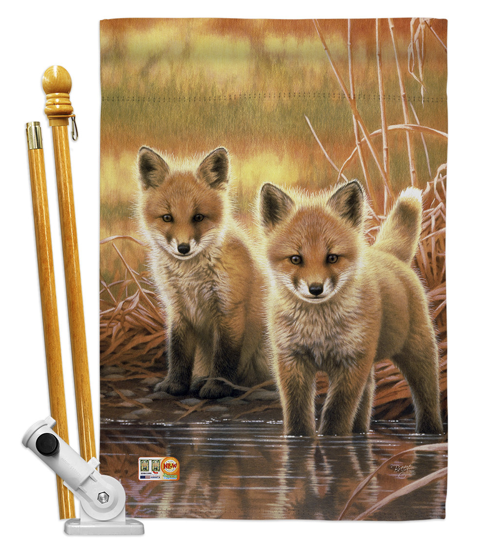 Breeze Decor Foxes 2 Sided Polyester 40 X 28 In Flag Set Wayfair