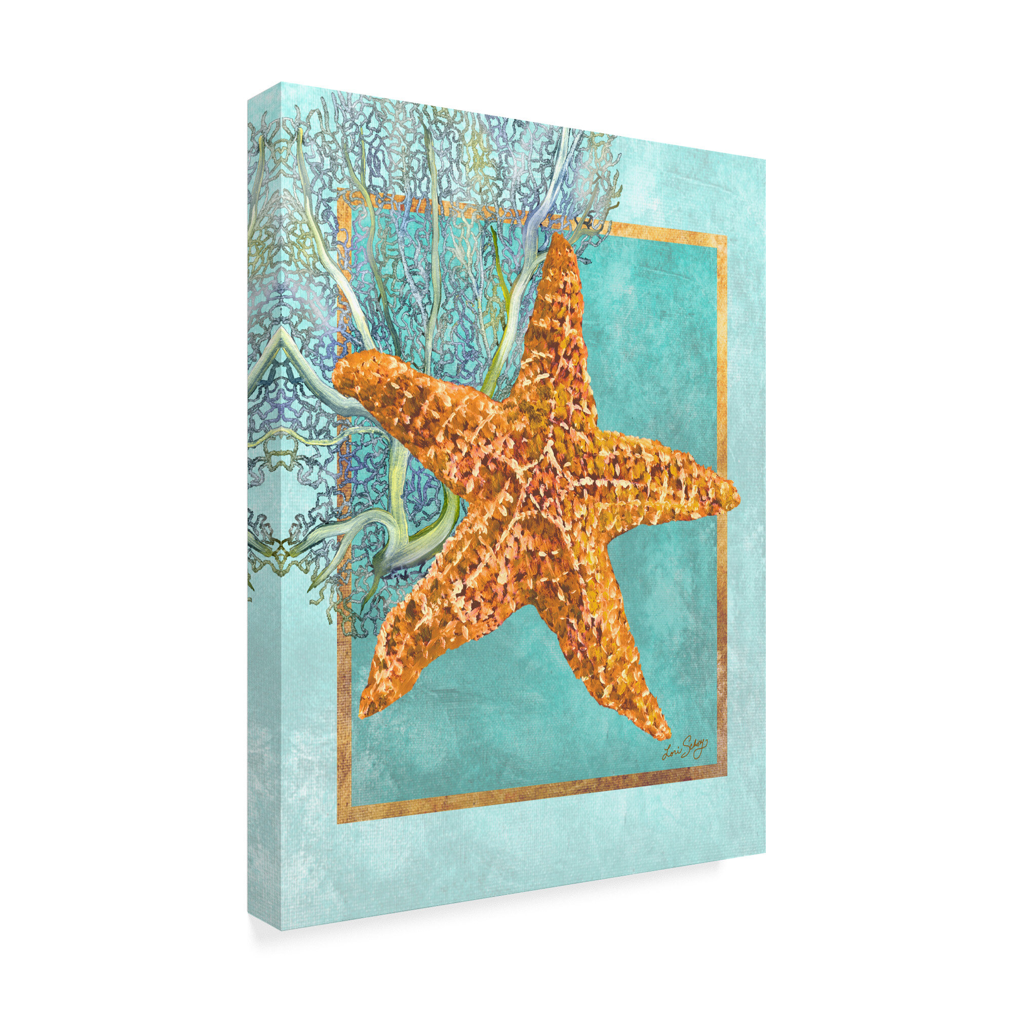 Highland Dunes Starfish And Coral By Lori Schory Print On Canvas Wayfair