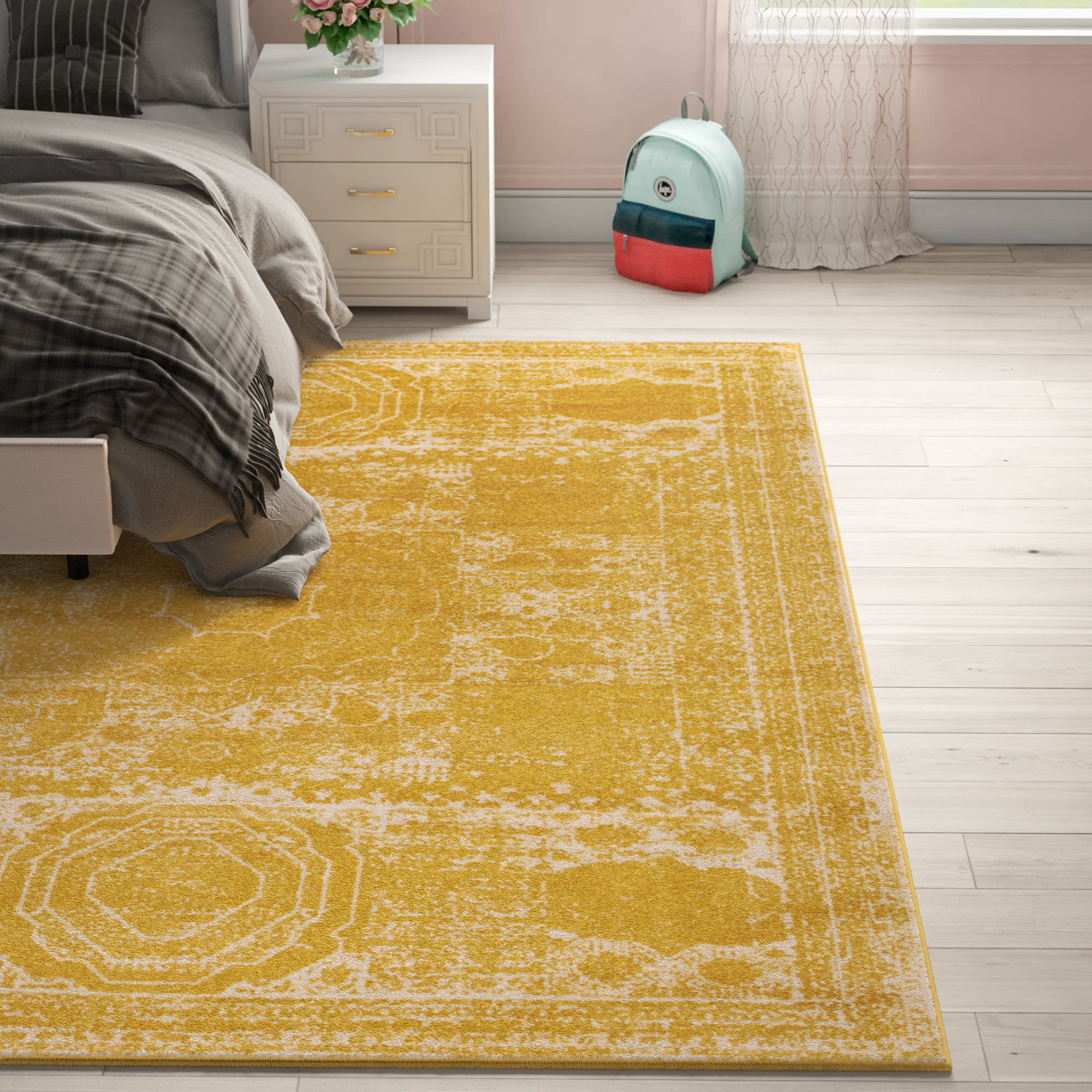 Lark Manor Rizo Geometric Area Rug in Yellow & Reviews Wayfair