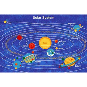 Paradise Design Solar System Bule Outdoor Area Rug