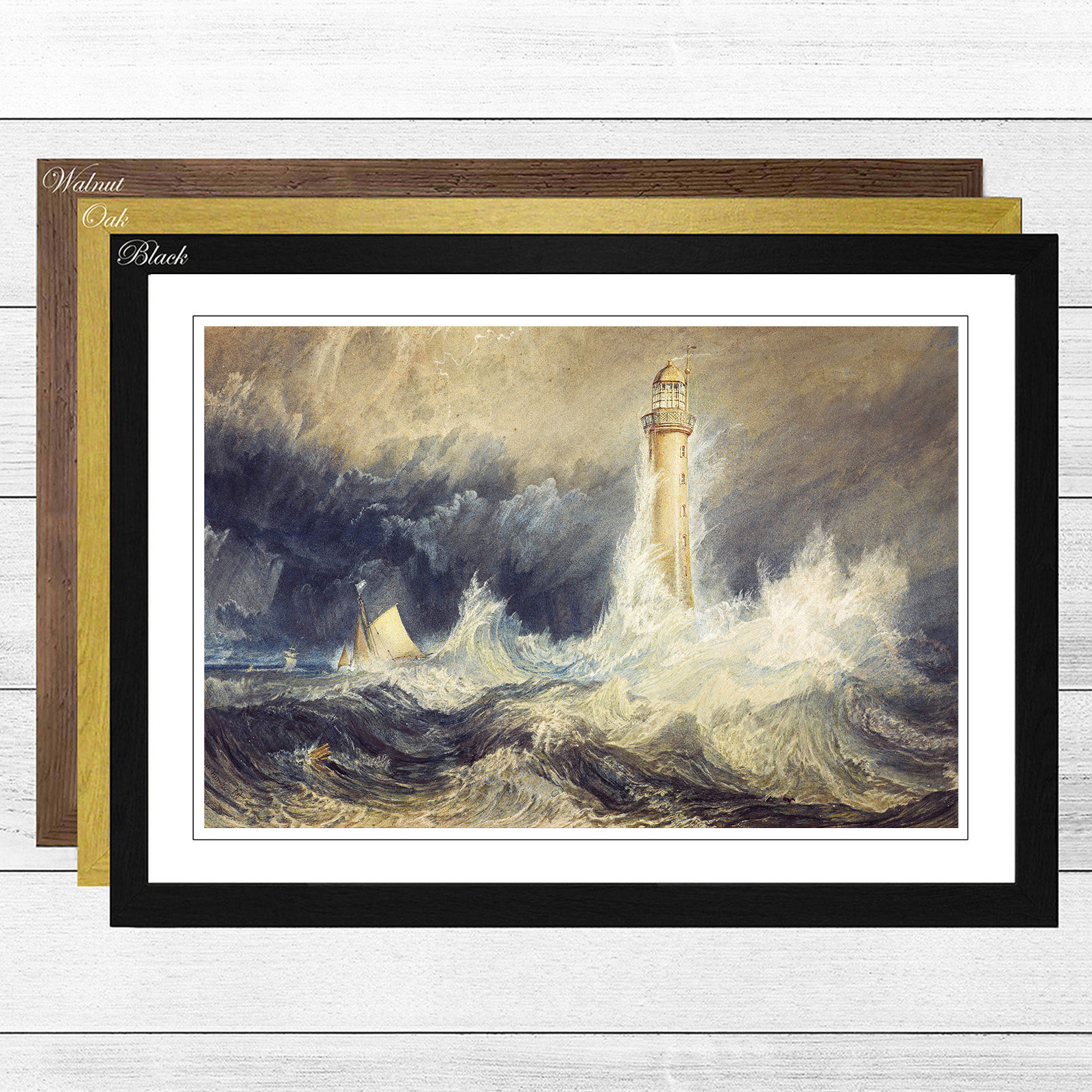 J M W Turner /'Bell Rock Lighthouse/' Canvas Art 30/" x 22/"