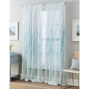 Safiya Floral Sheer Rod Pocket Single Curtain Panel