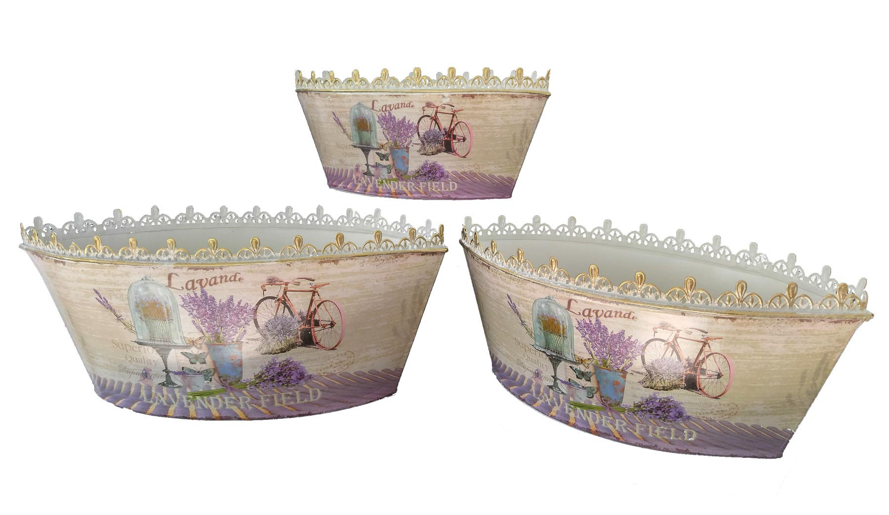 Ophelia Co Apsel French Country 3 Piece Metal Pot Planter Set Reviews Wayfair
