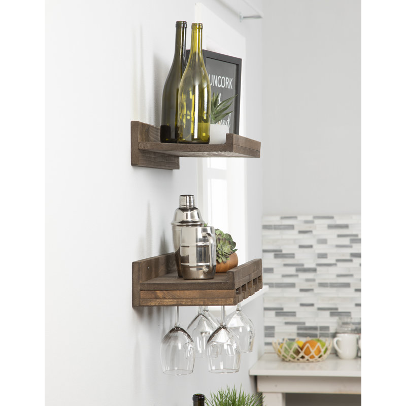 Trent Austin Design Bernon Solid Wood Wall Mounted Wine Glass Rack Reviews Wayfair