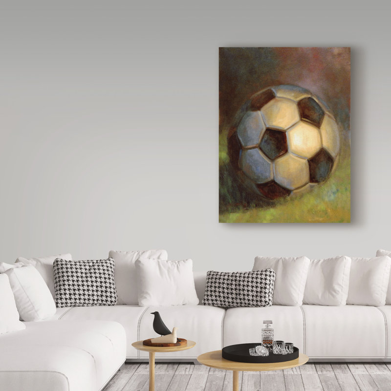 Trademark Art Soccer Ball Abstract Acrylic Painting Print On
