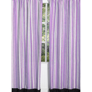 Kaylee Striped Semi-Sheer Rod pocket Curtain Panels (Set of 2)