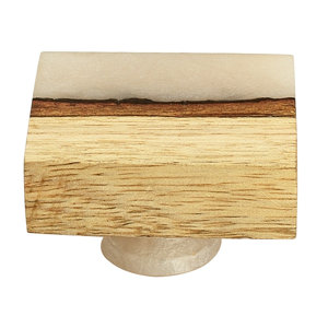 Frosted Straight Timber Resin Square Knob (Set of 6)