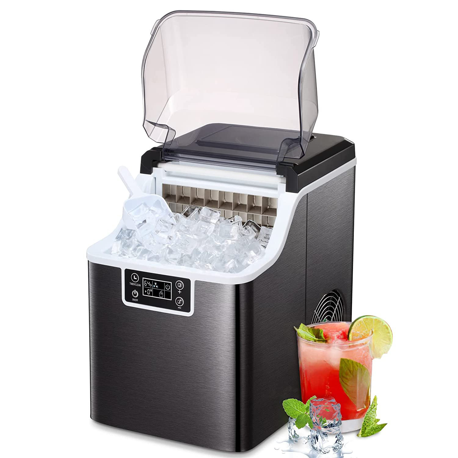 R.W.FLAME 44 Lb. lb. Daily Production Square Ice Cube Countertop Ice