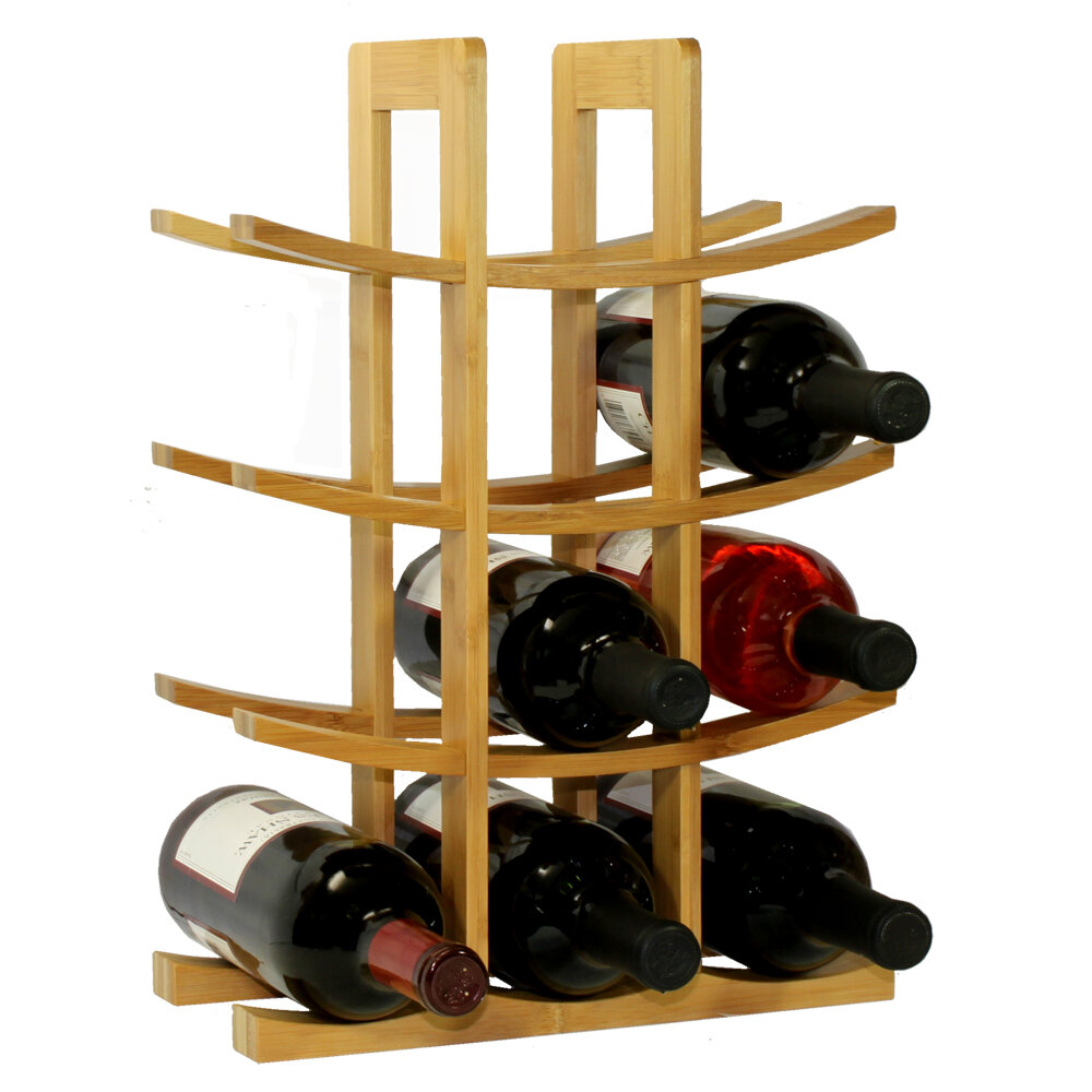 3 Bottle Metal Wine Rack Large Wall Mounted Kitchen Holder Wood Drinks Storage 