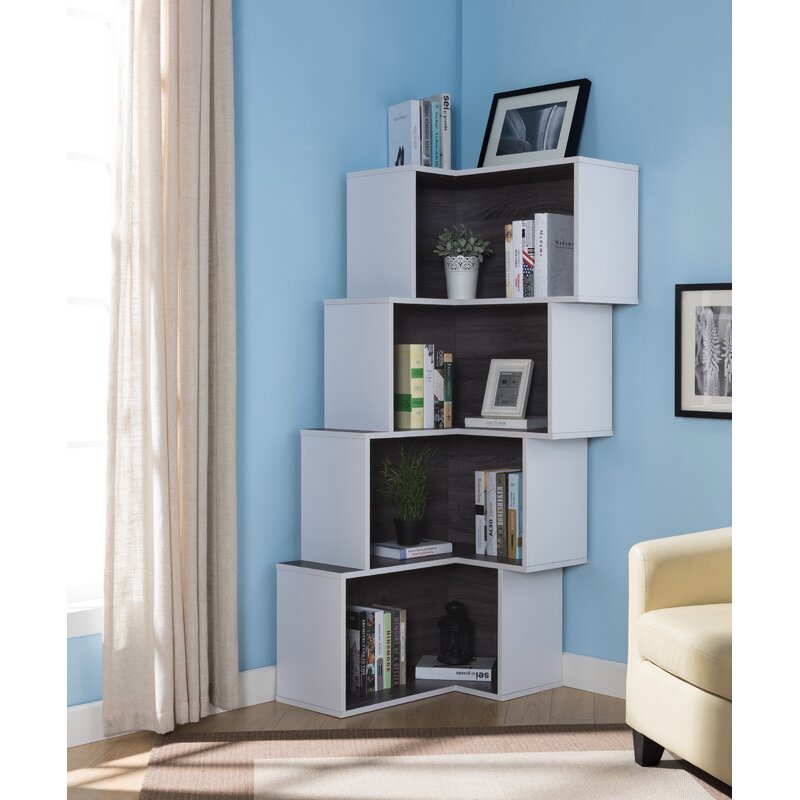 Ivy Bronx Farragutt Modern Corner Bookcase & Reviews | Wayfair