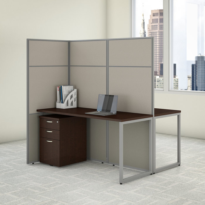Bush Business Furniture Easy Office 2 Person Cubicle Desk With