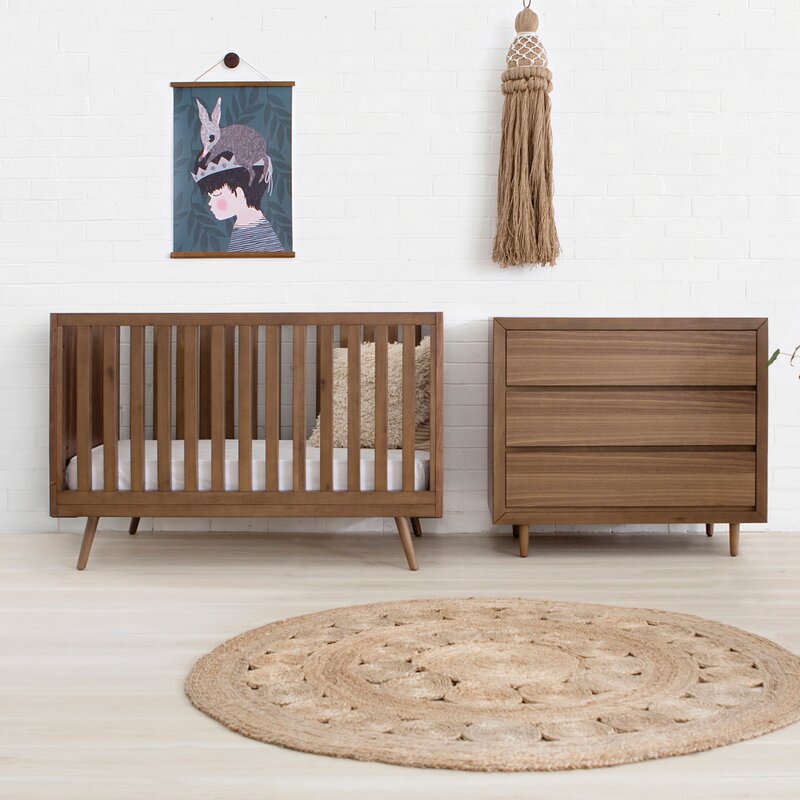 walnut color crib