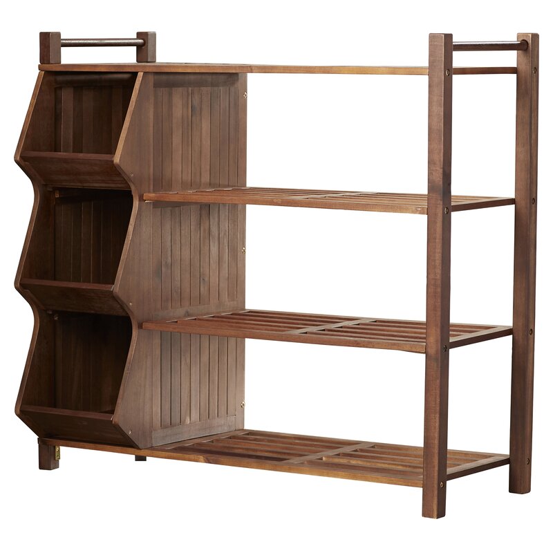 Rebrilliant Outdoor 4-Tier and 3-Compartment Shoe Rack ...