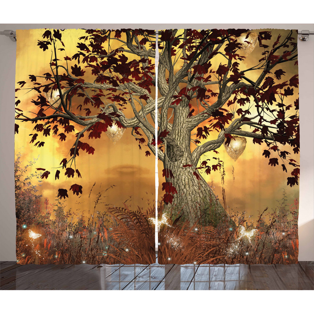 Baum Tree Pinch Pleat Semi Sheer Thermal Curtains