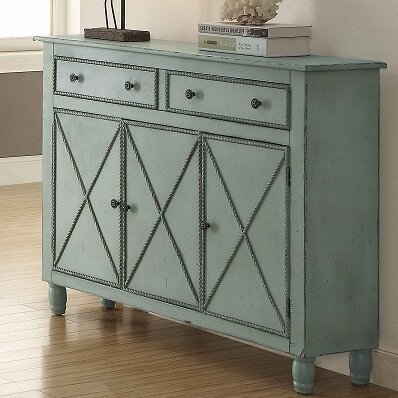 Lampsperse Coastal 3 Door Accent Cabinet Color Seafoam Green