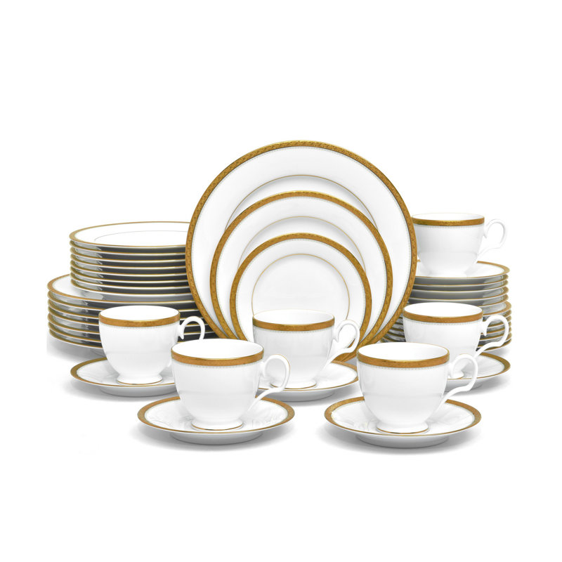 Noritake Charlotta 60 Piece Dinnerware Set Service For 12 Wayfair Noritake Charlotta 60 Piece Dinnerware