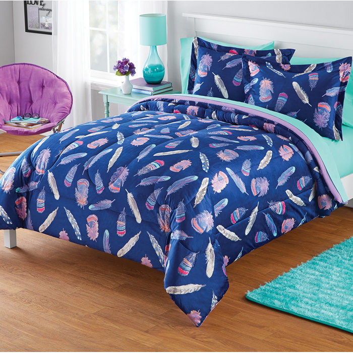 Harriet Bee Southerland Inky Feather Comforter Set Reviews Wayfair