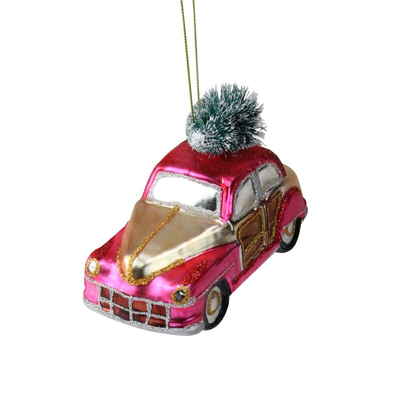 Northlight Festive Glittered Car Hanging Figurine | Wayfair