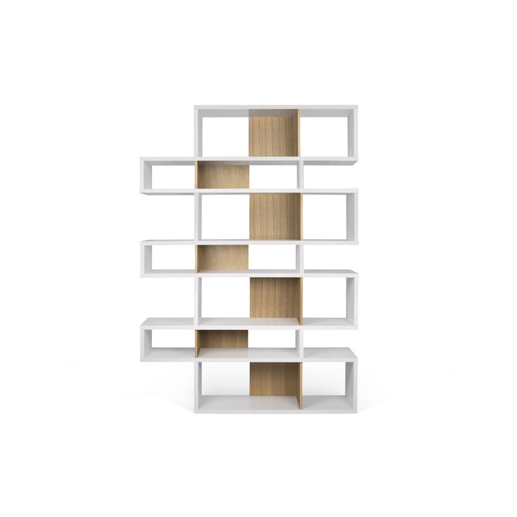 allmodern dodds 87 h x 61 w geometric bookcase reviews wayfair