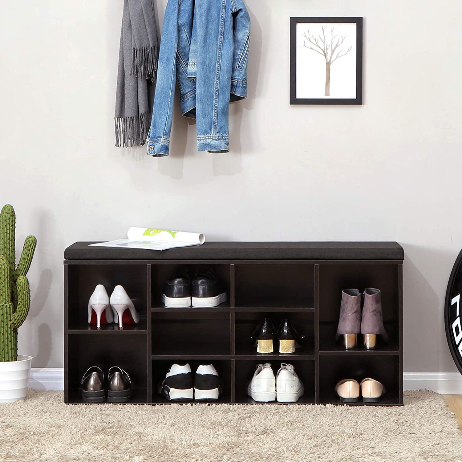 Ebern Designs Teymur Upholstered Shoe Storage Bench Wayfair