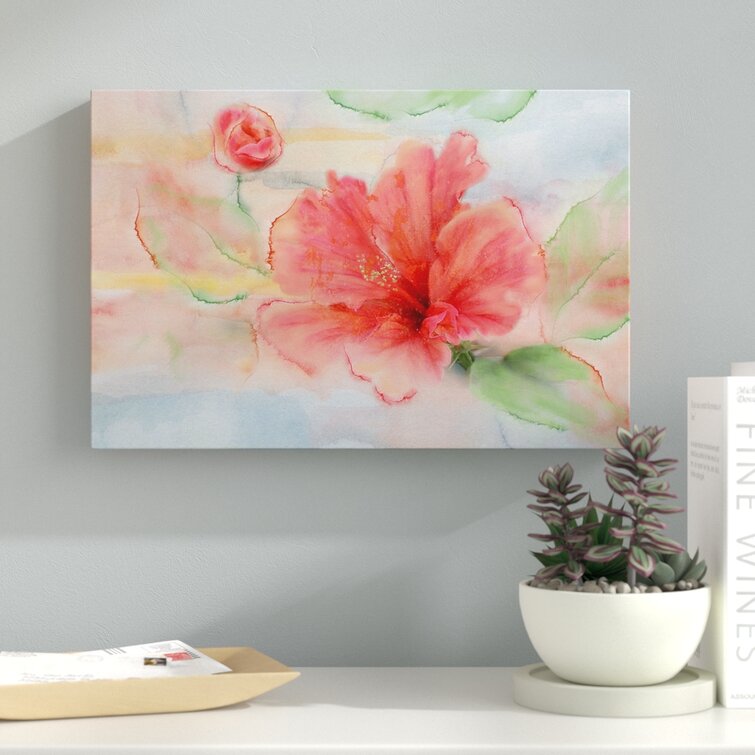 Ebern Designs Hibiscus - Wrapped Canvas Graphic Art & Reviews | Wayfair